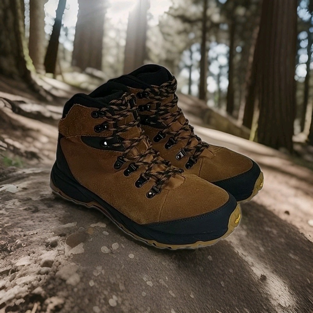 Alpine Design Trekker Boot Men 10.5 Suede Leather Waterproof Vibram Tan Ortholte